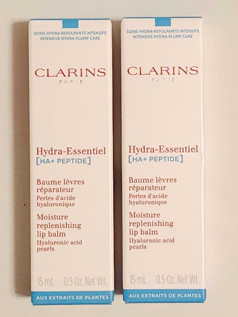Clarins Hydra-Essentiel Moisture Replenishing Lip Balm in a 15mL x 2 BNIP